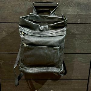 Black leather Backpack purse